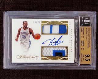 2015 - 16 Flawless Dual Patch Auto Kevin Durant /25 Bgs 9.  5 Auto 10