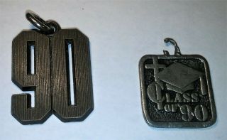 1990 Graduation Memorabelia Metal Key Chain Or Tassel Ornaments