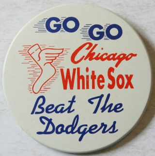 1959 Go Go Chicago White Sox World Series Beat The Dodgers 3 " Pin Button