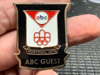 Abc Olympics Montreal 1976 Guest Press Pin.  Vintage Great Detail.