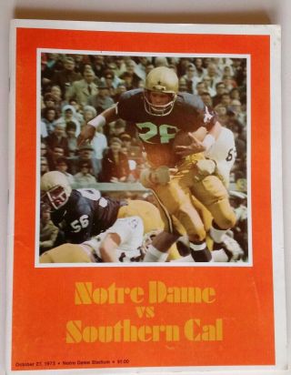 1973 Notre Dame Vs.  Southern Cal Football Program