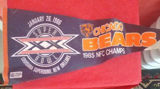 1986 Chicago Bears Bowl Xx Pennant 1985 Nfc Champs Nfl