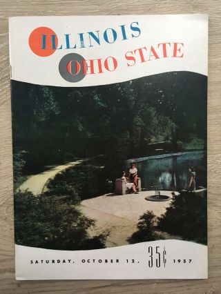 October 12th 1957 University Of Illinois Vs.  Ohio State Football Program