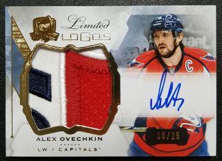 2015 - 16 Upper Deck The Cup Limited Logos Alexander Ovechkin Sp Patch Auto 10/25