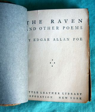 Little Leather Library THE RAVEN and OTHER POEMS by EDGAR ALLAN POE Real Leather 2