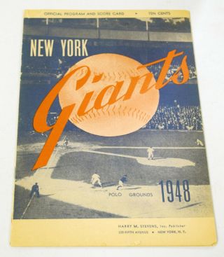 Vintage 1948 Giants Official Program & Scorecard - Scored Vs.  Phillies Bc1232