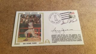 1984 Reggie Jackson 500 Home Runs Cover With Bud Black Signed Signatures