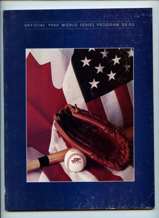 1986 Mlb Baseball World Series Official Program York Mets Boston Red Sox