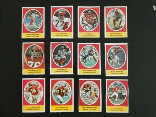 1972 Sunoco Football Stamps Kansas City Chiefs Complete Set All 24 Stamps