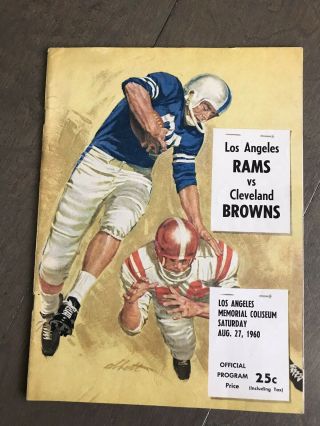 1960 8/27 Football Program - Los Angeles Rams V Cleveland Browns @ La Coliseum