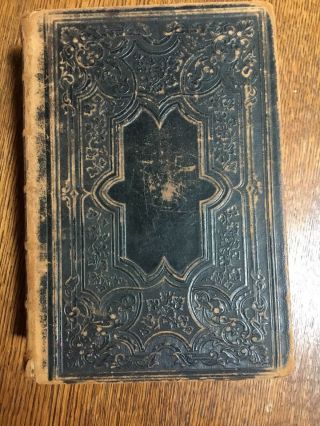 Holy Bible American Bible Society 1845 Leather Civil War Era - 1100 Pp Book