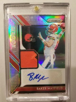 2018 Prizm Baker Mayfield Rookie Patch Auto Rc Sp Rpa /99 Browns
