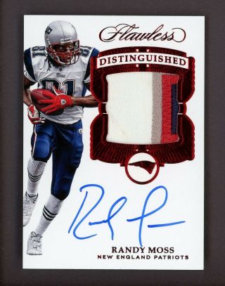 2017 Flawless Distinguished Randy Moss 4 - Color Game Patch Auto 5/5