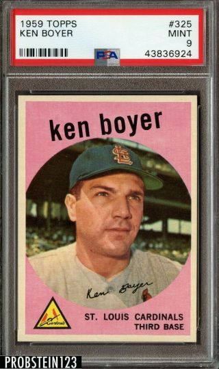 1959 Topps 325 Ken Boyer St.  Louis Cardinals Psa 9
