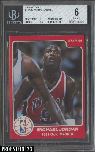 1984 - 85 Star 195 Michael Jordan Chicago Bulls Rc Rookie Hof Bgs 6 W/ (2) 8.  5 