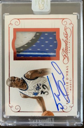 2014 - 15 Panini Flawless Shaquille O’Neal RUBY Logo Patch Auto /15 2