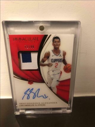 2018 - 19 Panini Immaculate Rookie Patch Auto Rc Rpa Shai Gilgeous - Alexander 72/99