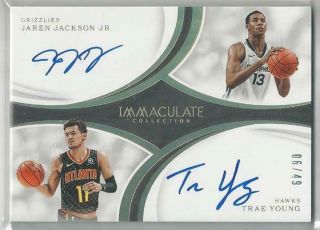 2018 - 19 Immaculate Jaren Jackson Jr.  / Trae Young Rc Dual Auto 06/49