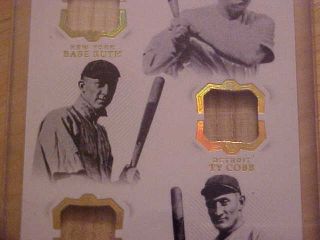 Babe Ruth Ty Cobb Honus Wagner 2019 Flawless 3X Game Bat 08/10 Hall Of Fame 3