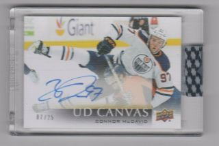 18 - 19 Ud Clear Cut Ud Canvas Signaure Auto 07/25 Oilers - Connor Mcdavid