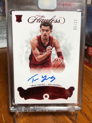 2018 - 19 Flawless Collegiate Trae Young Ruby Rookie Auto 15/20