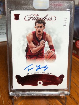 2018 - 19 Flawless Collegiate Trae Young Ruby Rookie Auto 15/20 2