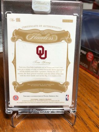 2018 - 19 Flawless Collegiate Trae Young Ruby Rookie Auto 15/20 3