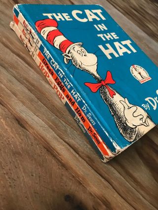3 Vintage Dr.  Seuss Books,  All First Editions Cat In The Hat (1957/60/63). 3
