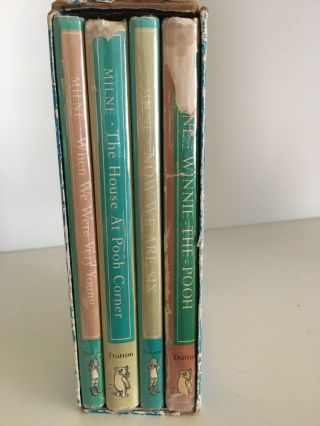 Vintage Winnie - the - Pooh Boxed Set 4 Volumes Dust Jackets Library Bound A A Milne 2