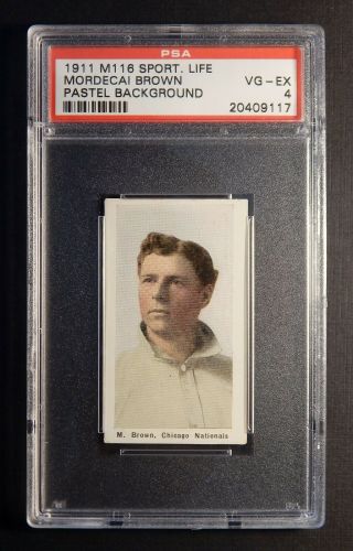 1911 M116 Sporting Life Mordecai Brown - - Pastel Background - - Psa 4