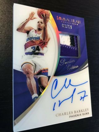 Charles Barkley 2018 - 19 Immaculate Autograph Auto Premium Edition Gw Patch /14