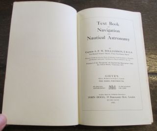 TEXT BOOK OF NAVIGATION AND NAUTICAL ASTRONOMY WILLIAMSON ANTIQUE 1915 MARITIME 3