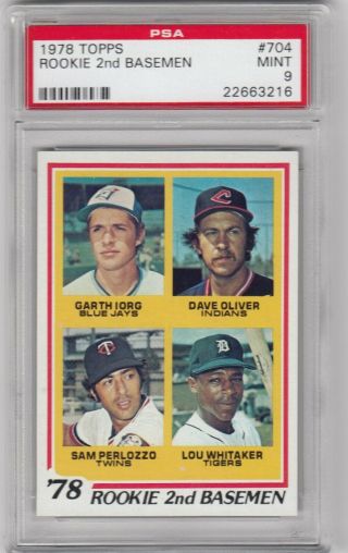 1978 Topps 704 Lou Whitaker Psa 9 Rc Tigers Hot Rookie Card