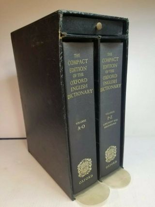 1971 The Compact Edition Of The Oxford English Dictionary 2 Volume Set