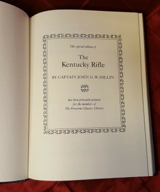 The Kentucky Rifle By John Dillin - Full Leather - Firearms Classics Library