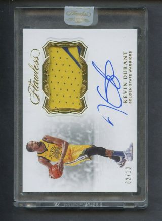 2018 - 19 Flawless Gold Kevin Durant Warriors Gu Patch Auto 2/10