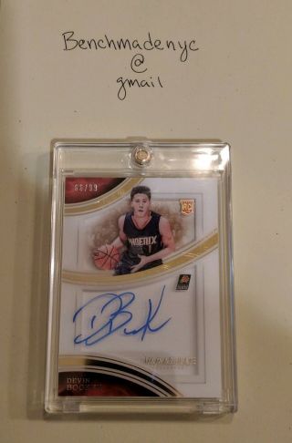 2015 - 16 Panini Immaculate Devin Booker On Card Shadow Box Auo 69/99 - Rookie