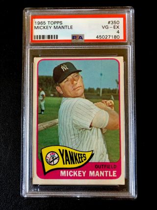 1965 Topps Mickey Mantle 350 Psa 4 Vgex