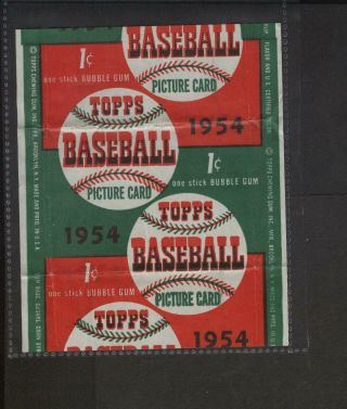 1954 Topps Gum Baseball Card Wax Wrapper 1 Cent