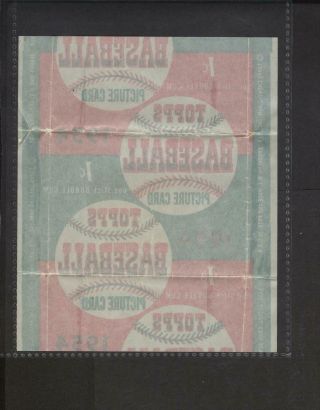 1954 Topps Gum Baseball Card Wax Wrapper 1 Cent 2