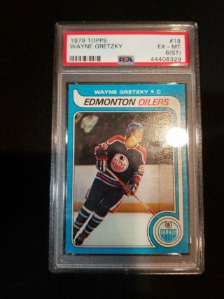 1979 Topps Wayne Gretzky 18 Hockey Card Psa Graded Ex - Mt 6
