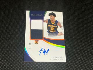2019 - 20 Immaculate Collegiate Ja Morant Rpa Rc Rookie Patch Auto 1/25 Gold 2 Clr