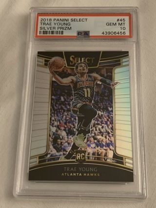 Trae Young 2018 - 19 Panini Select Prizm Rookie Rc Silver 45 Psa 10 Gem