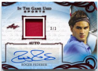 2019 Leaf In The Game Roger Federer Autograph Jersey Memorabilia Auto /3