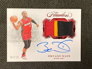 2018 - 19 Flawless Dwyane Wade Game Patch Auto 7/15 Miami Heat