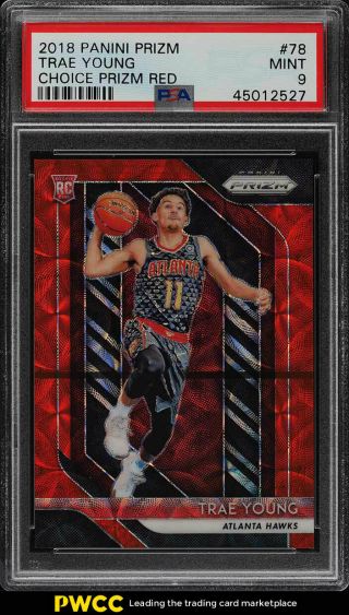 2018 Panini Prizm Choice Red Prizms Trae Young Rookie Rc /88 78 Psa 9 Mt (pwcc)