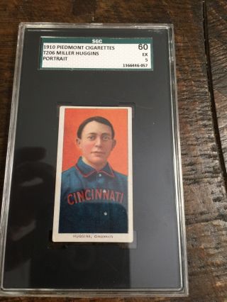 T206 1909 - 11 Miller Huggins Portrait Hof Sgc Ex 60/5 Hof Card