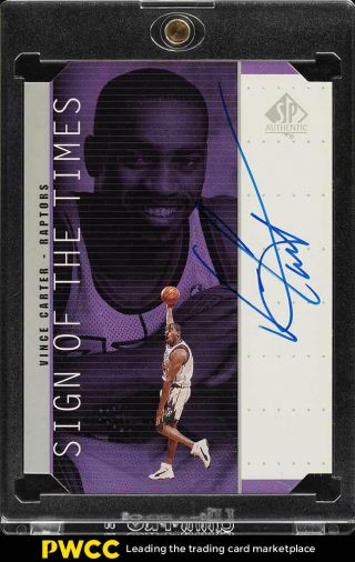 1998 Sp Authentic Sign Of The Times Die - Cut Vince Carter Rookie Auto Vc (pwcc)