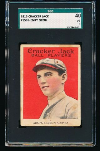 1915 Cracker Jack Henry Groh 159 Sgc 3