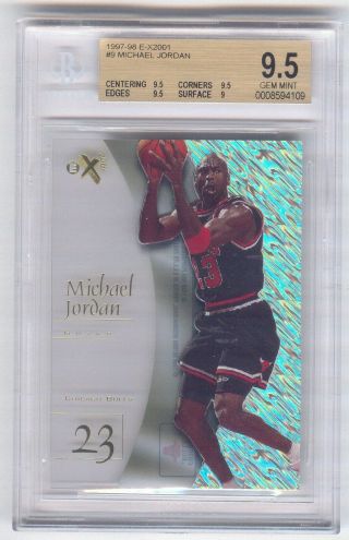 Michael Jordan 1997 - 98 E - X 2001 9 Beckett Bgs 9.  5 Chicago Bulls